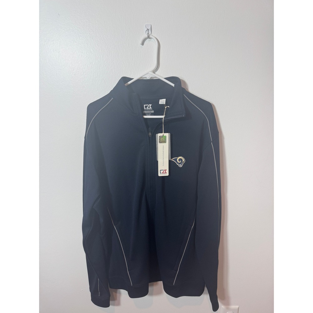 Cutter & Buck Quarter Zip Pullover Mens XL Navy New LA Rams NFL CB DryTec